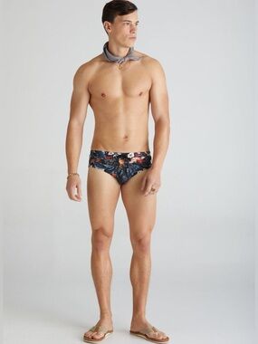 Aqua Blu Abundance Multi Floral Racer Briefs Size M